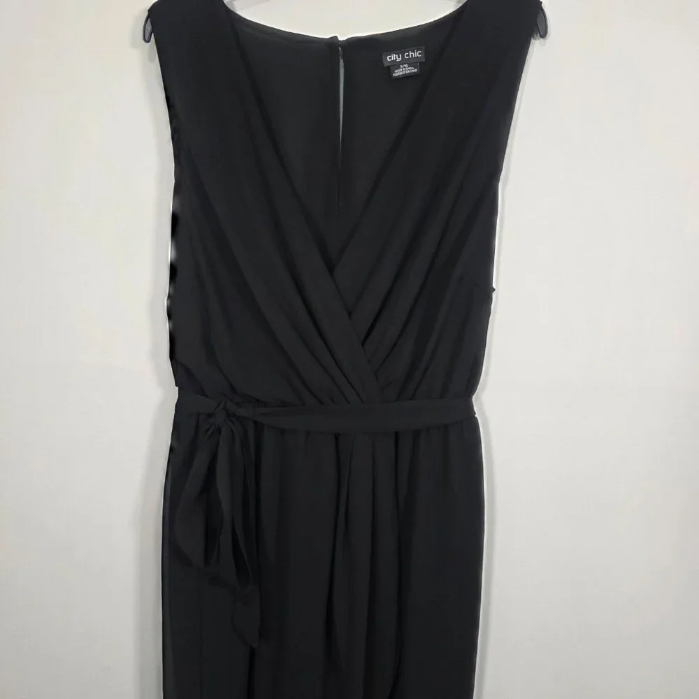 CITY CHIC Trendy Plus‎ Size Sleeveless Faux-Wrap Dress Size 16 - Picture 3 of 8